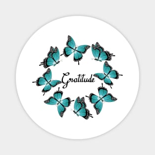 Gratitude - Blue Butterflies Magnet